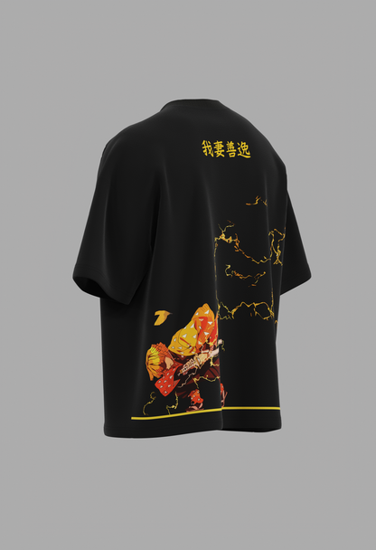 Zenitsu First form | Unisex Printed Oversized T-Shirts