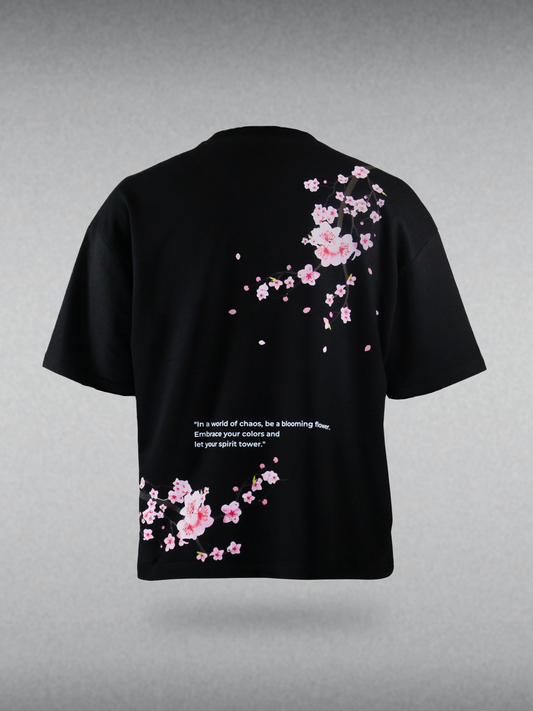 Sakura bloom | Unisex Printed Oversized T-Shirts