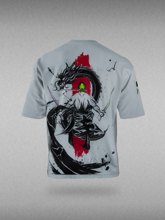 Zoro's Oni-Giri | Unisex Printed Oversized T-Shirts